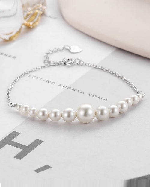Silver Ethereal Pearl Symphony Bracelet