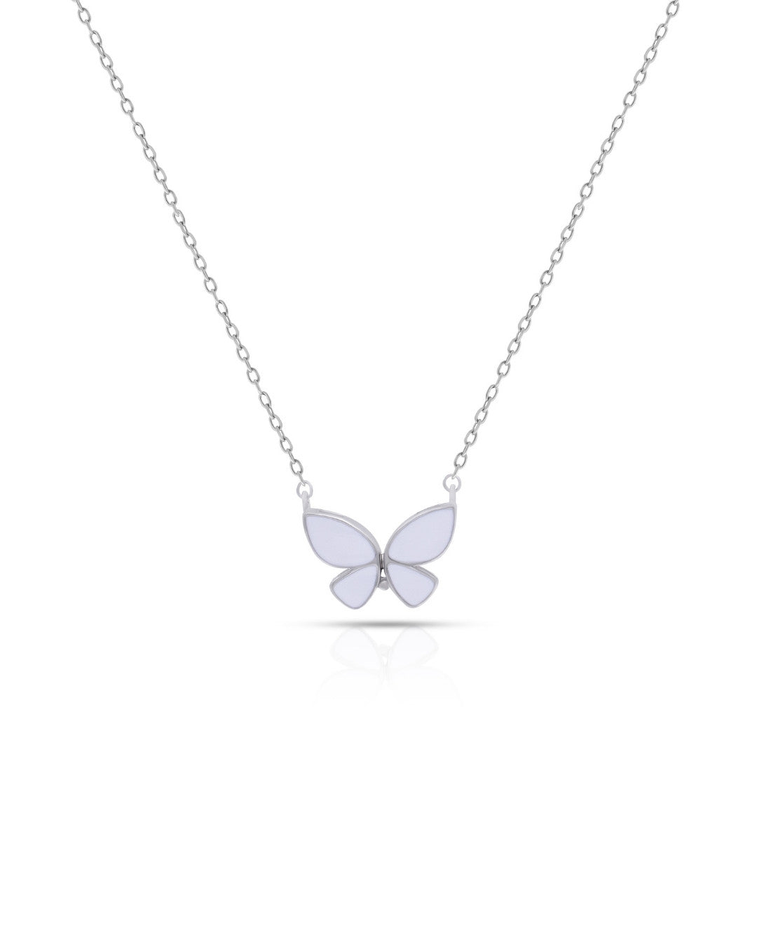 Silver Flutter Grace Butterfly Pendant Necklace