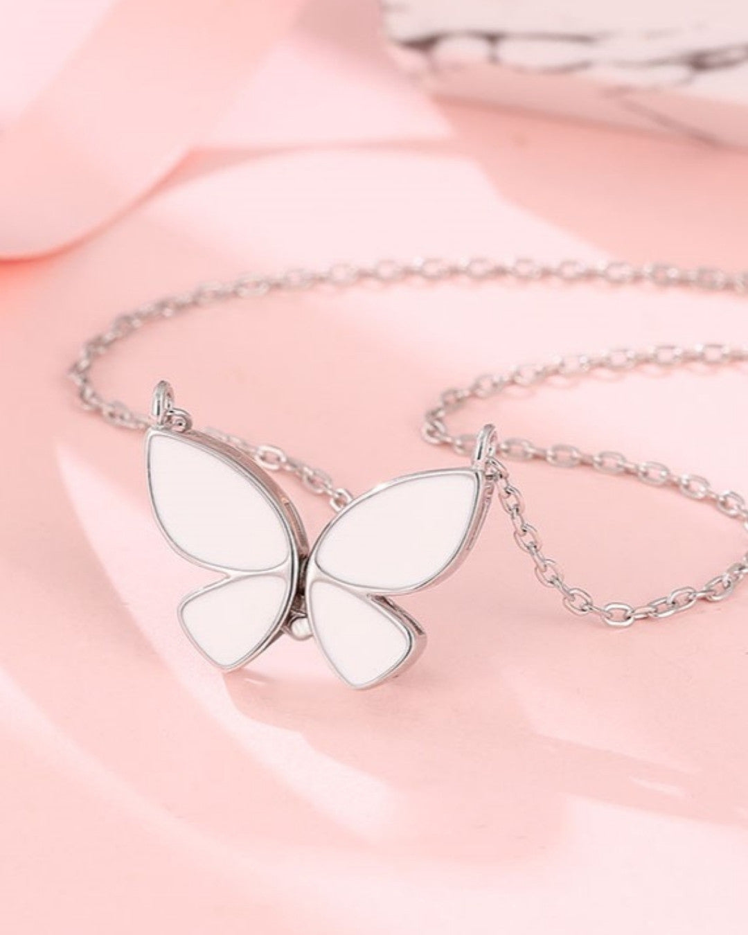 Silver Flutter Grace Butterfly Pendant Necklace