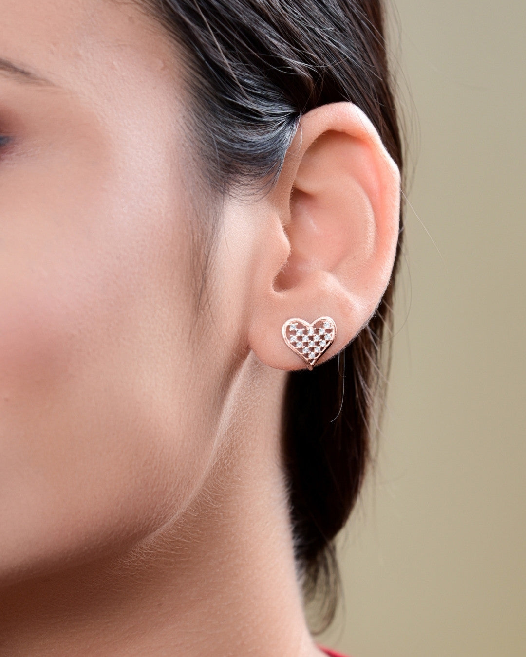 Silver Golden Glow Heart Pendant & Earrings Set