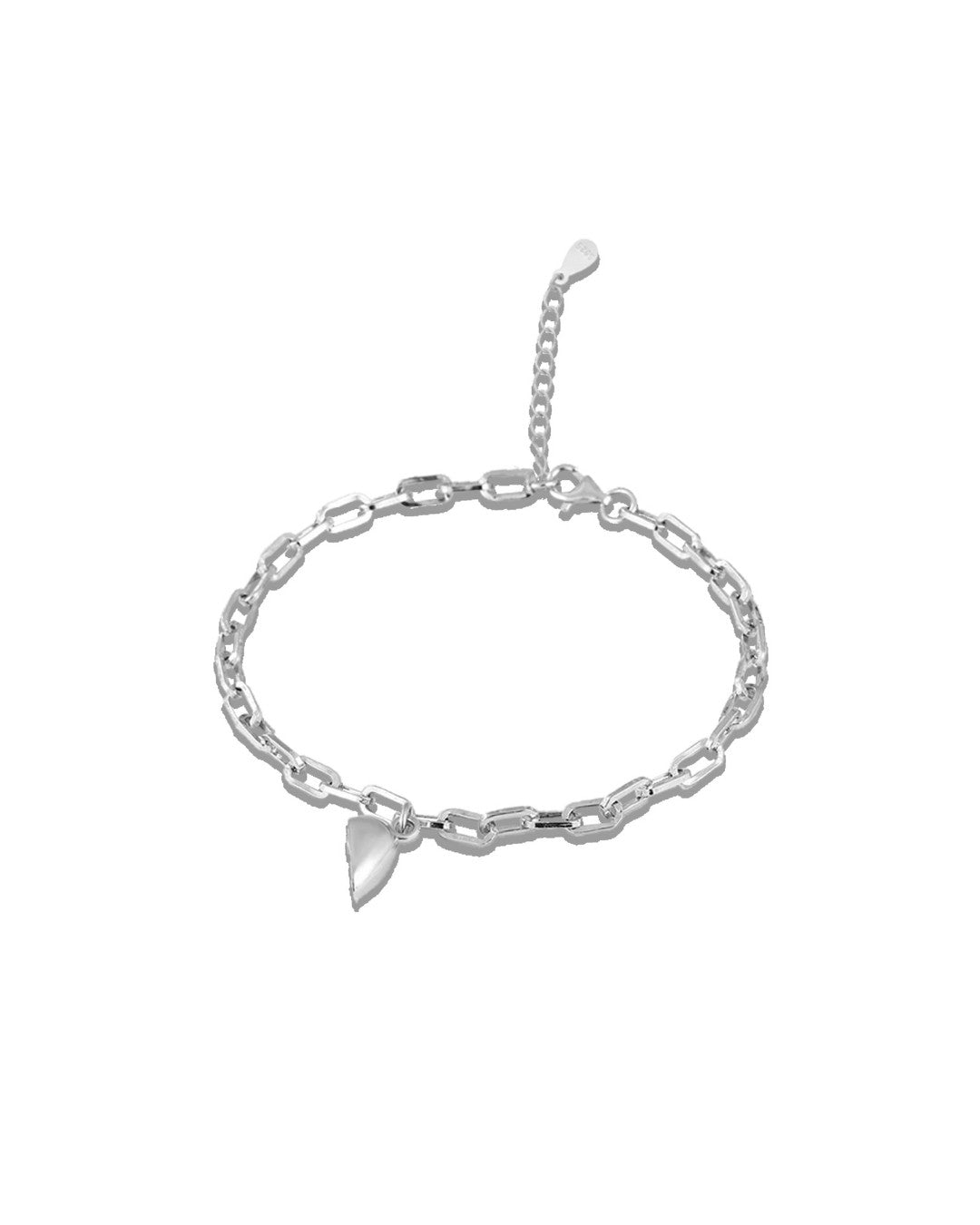 Silver Heart Chain Embrace Bracelet