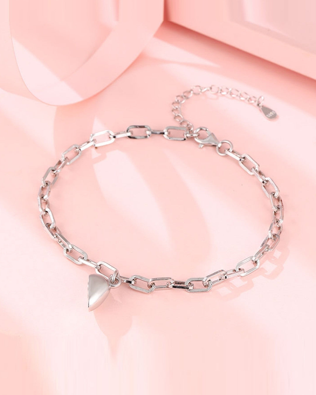 Silver Heart Chain Embrace Bracelet