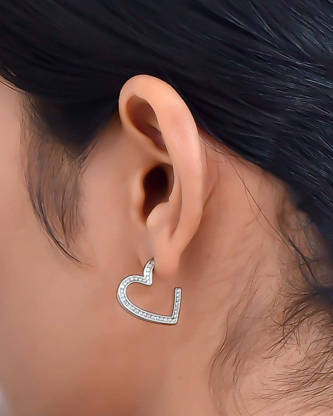 Silver Heart Spark Earrings