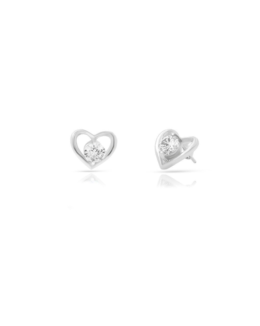 Silver Heartfelt Radiance Stud Earrings