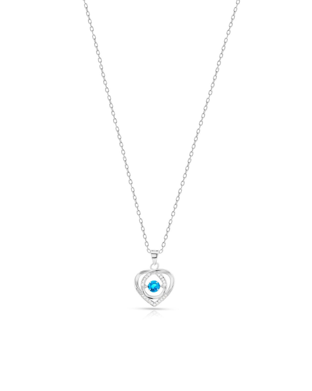 Silver Heartfelt Spark Pendant Necklace