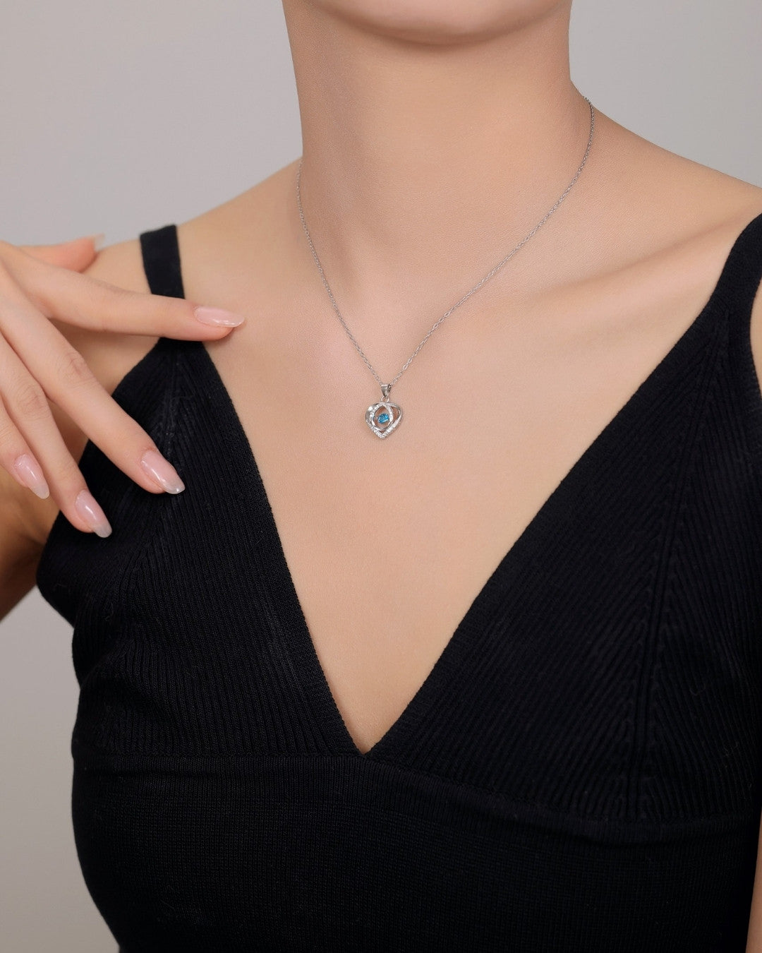 Silver Heartfelt Spark Pendant Necklace
