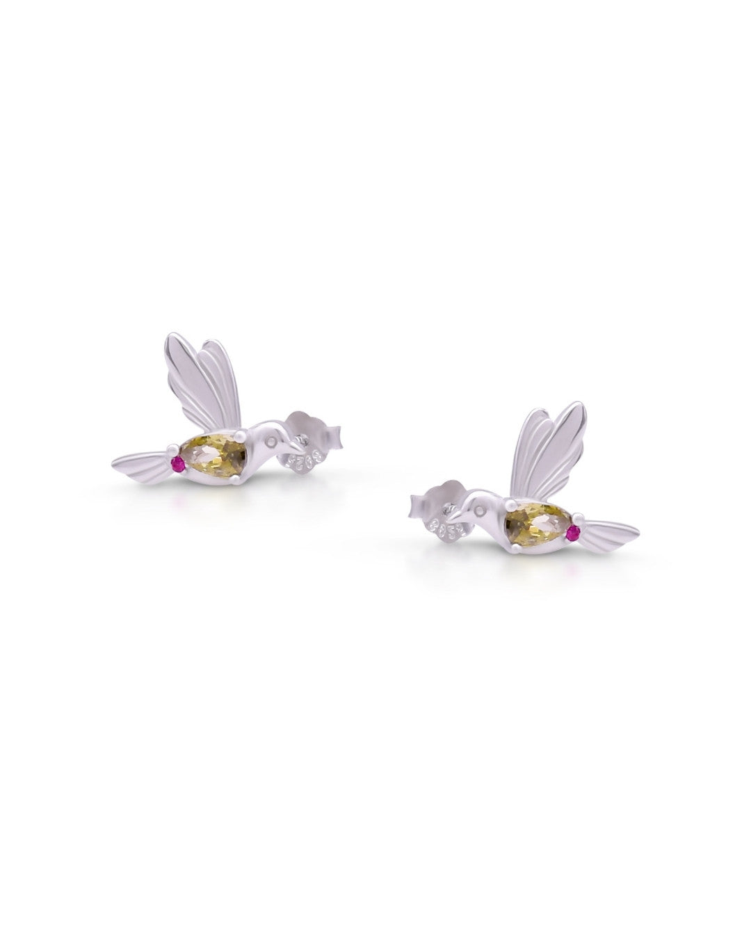 Silver Hummingbird Whisper Earrings