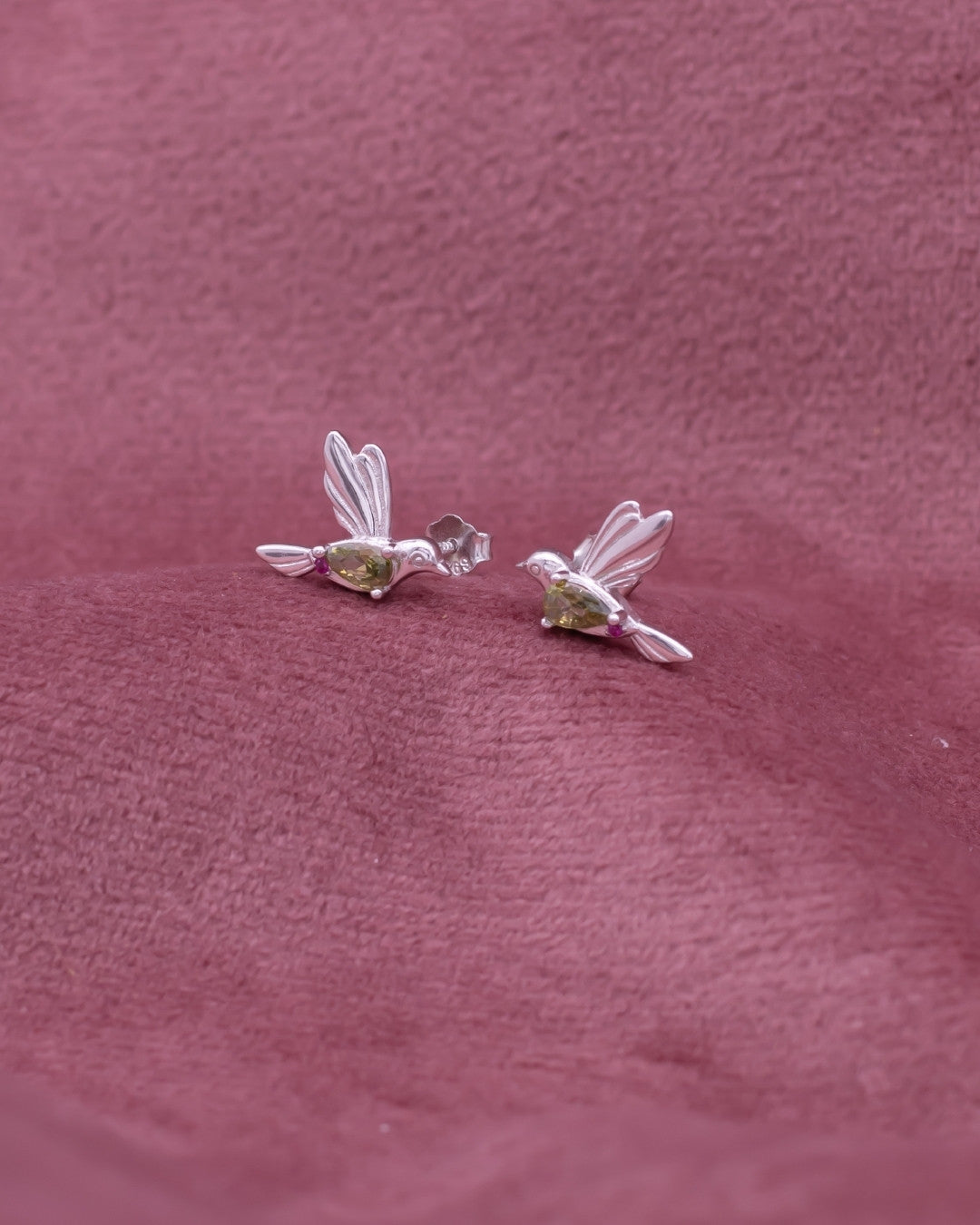 Silver Hummingbird Whisper Earrings