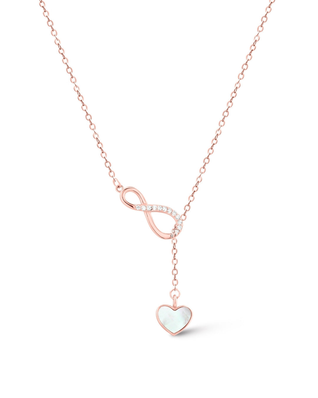 Silver Infinity Heart Romance Pendant Necklace