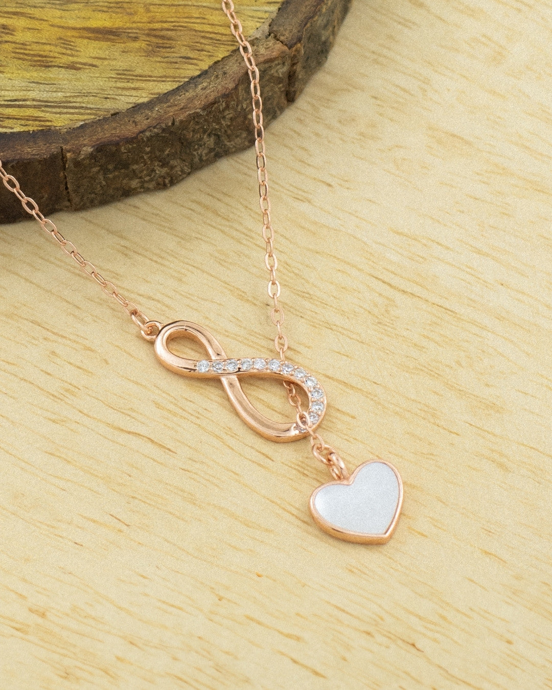 Silver Infinity Heart Romance Pendant Necklace