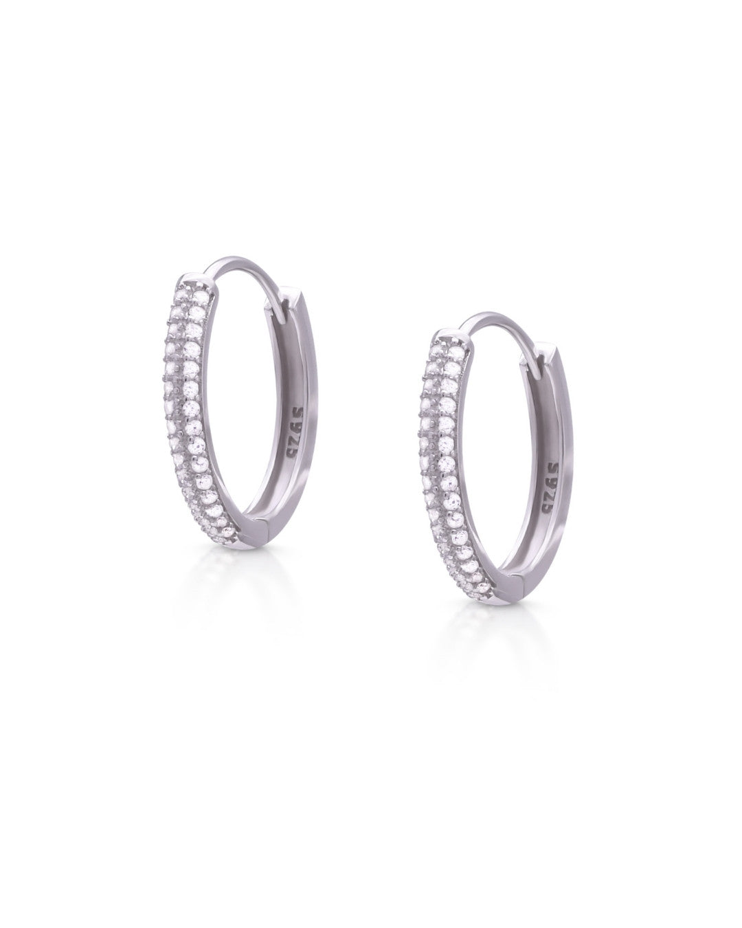Silver Lustrous Curve Hoop Earrings