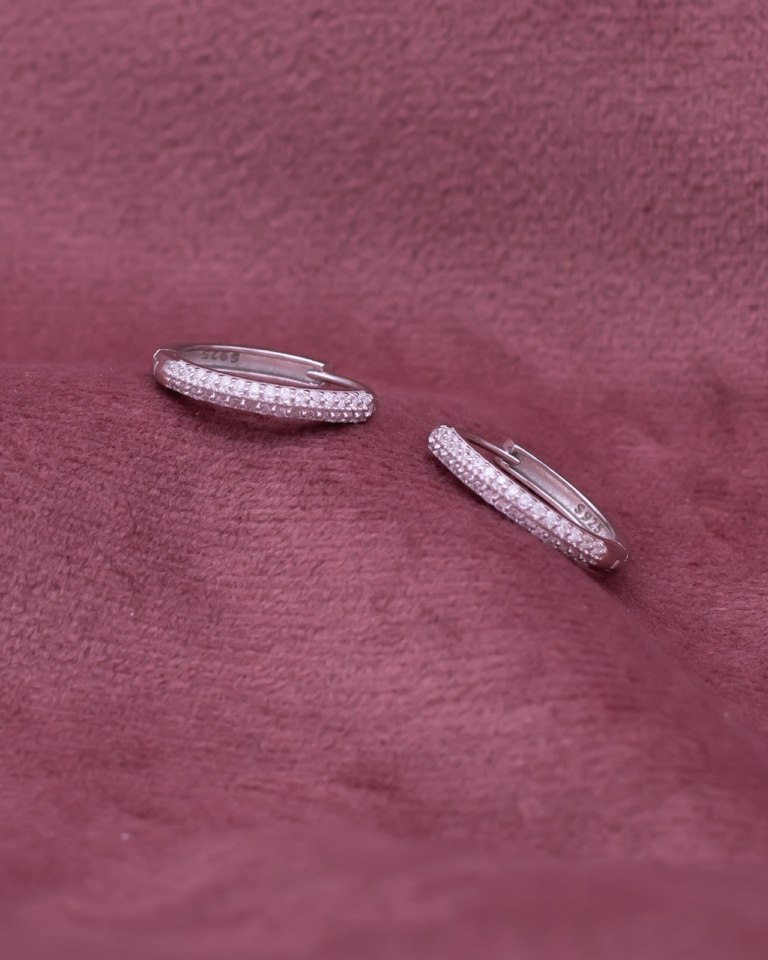Silver Lustrous Curve Hoop Earrings