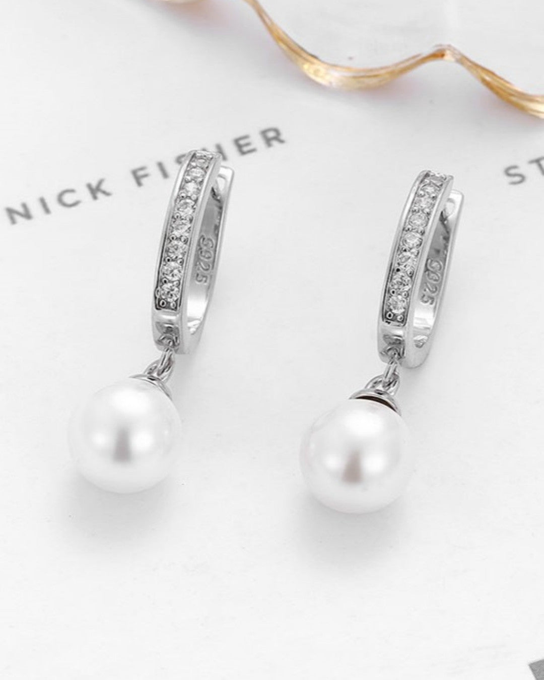 Silver Lustrous Elegance Pearl Earrings