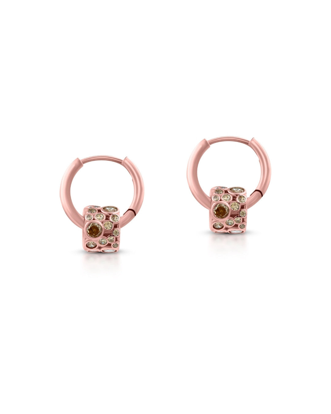 Silver Luxe Dice Hoop Earrings