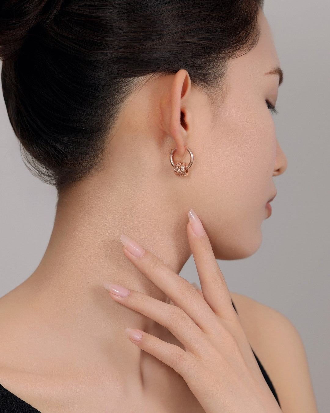 Silver Luxe Dice Hoop Earrings