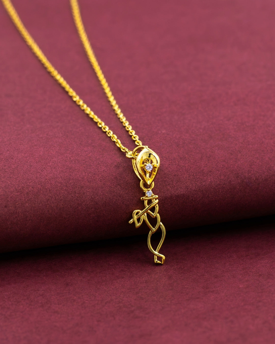 Silver Melodic Grace Pendant Necklace (Golden)