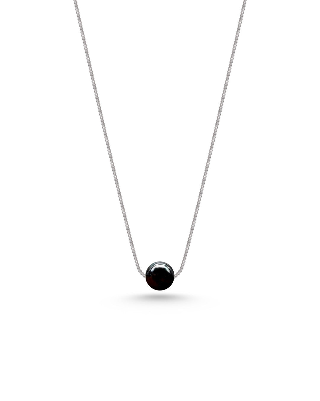Silver Midnight Sphere Pendant Necklace