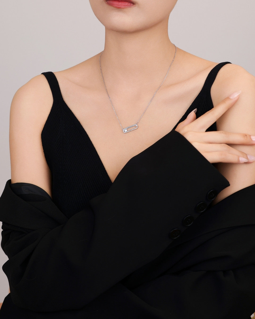 Silver Minimalist Elegance Bar Pendant Necklace
