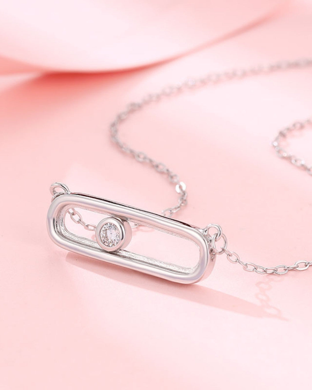Silver Minimalist Elegance Bar Pendant Necklace