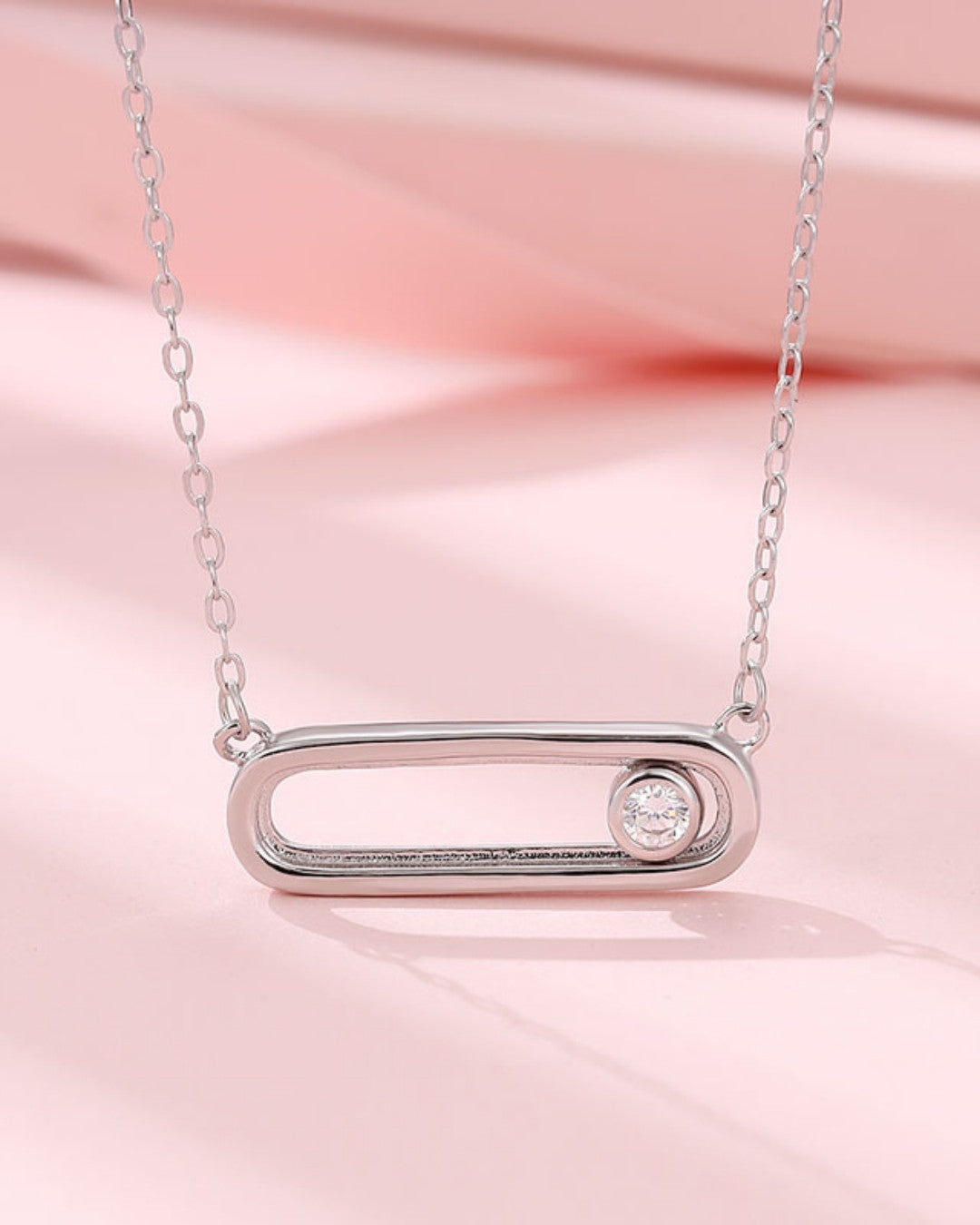 Silver Minimalist Elegance Bar Pendant Necklace