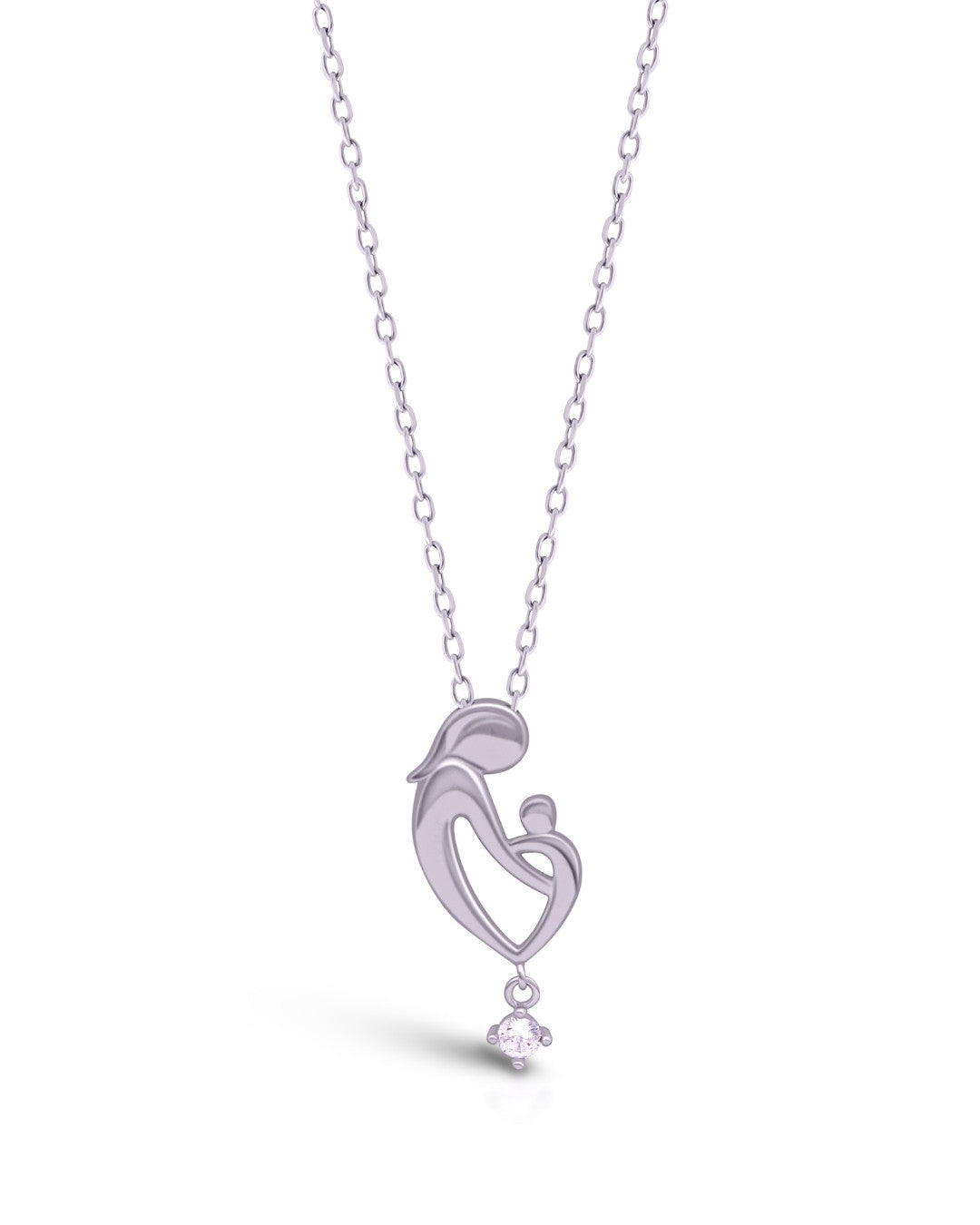 Silver Mother’s Embrace Pendant Necklace