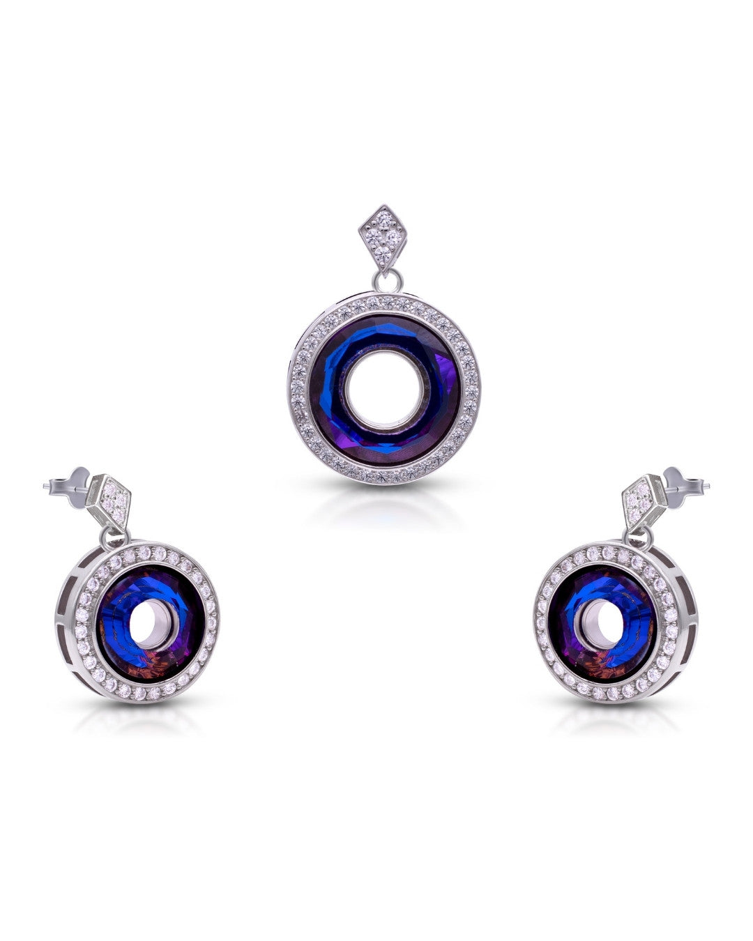 Silver Mystic Aura Pendant Set