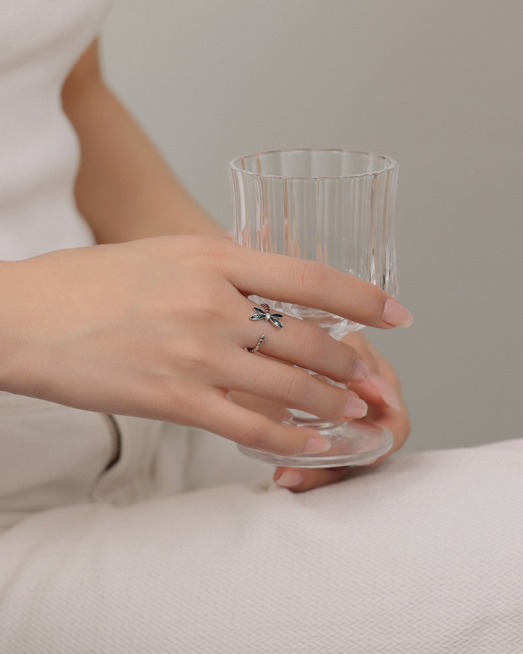 Silver Mystic Flight Dragonfly Ring