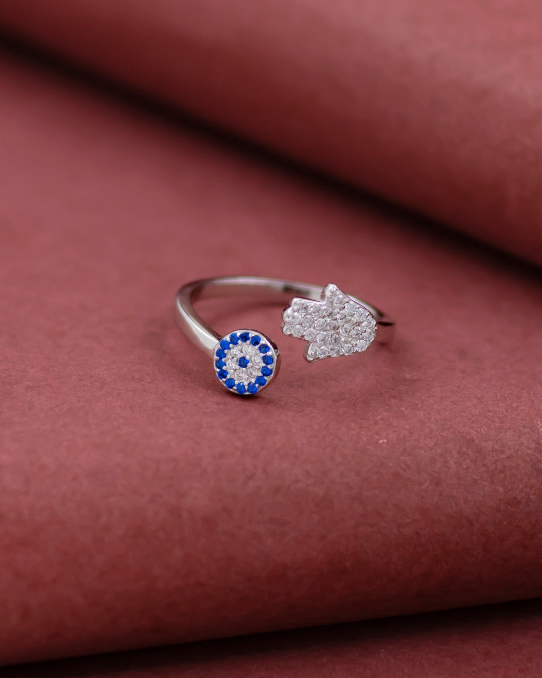 Silver Mystic Hamsa Protection Ring