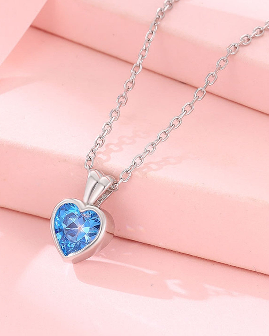 Silver Ocean Breeze Heart Pendant Necklace