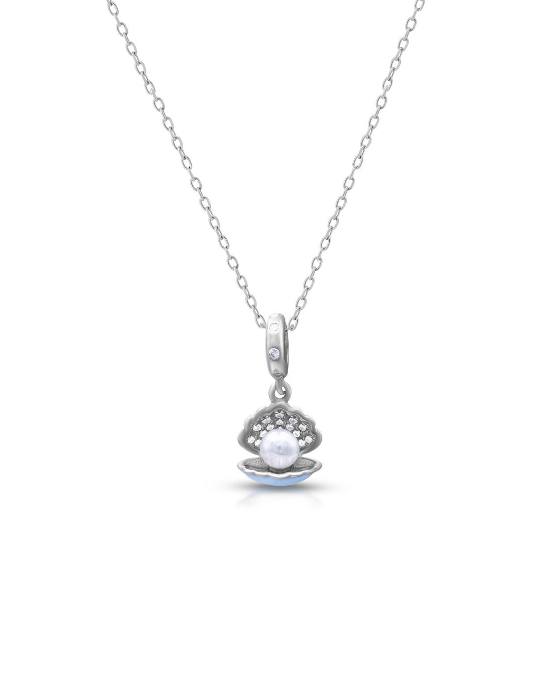 Silver Ocean's Treasure Pearl Pendant Necklace