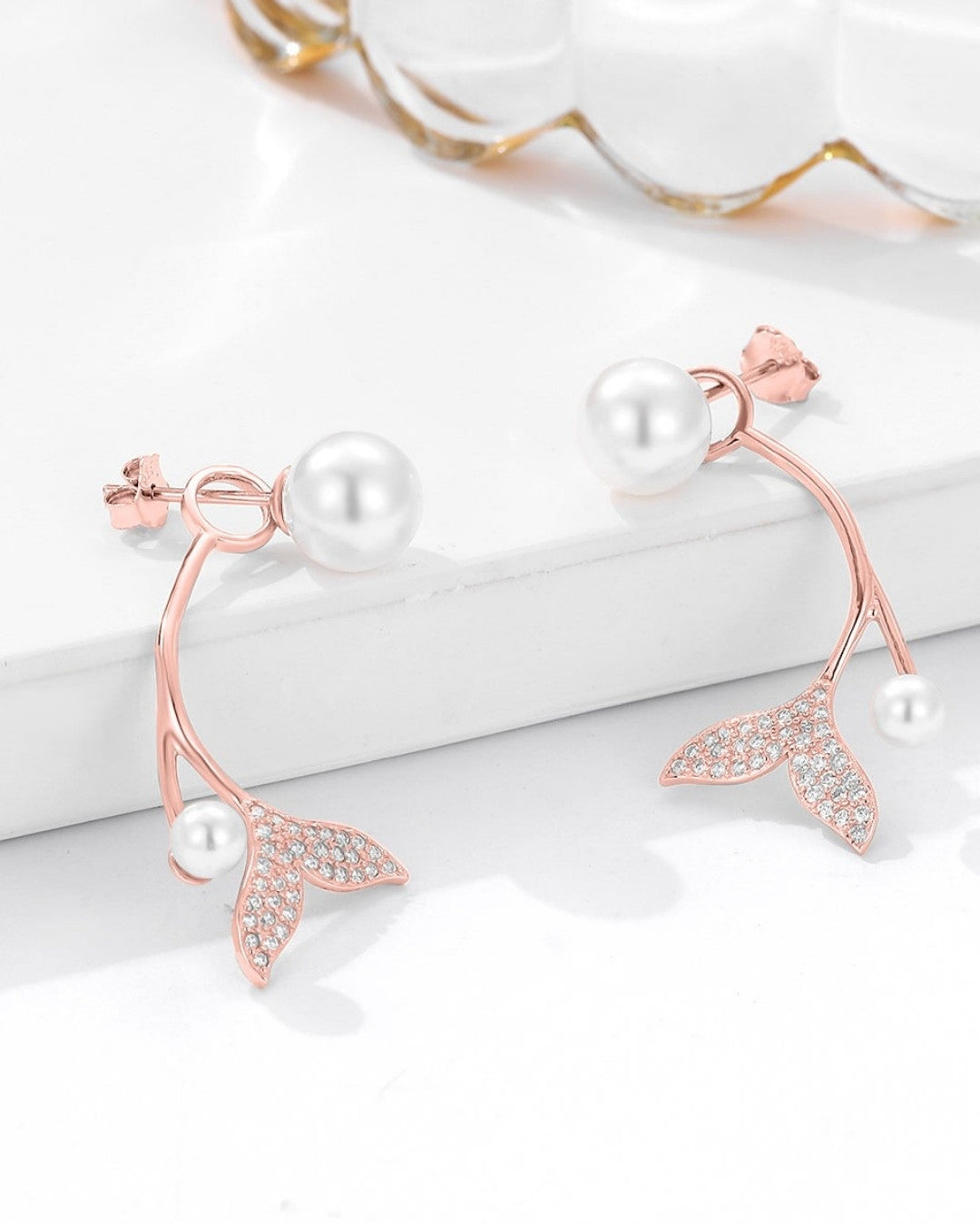 Silver Pearl Blossom Elegance Earrings
