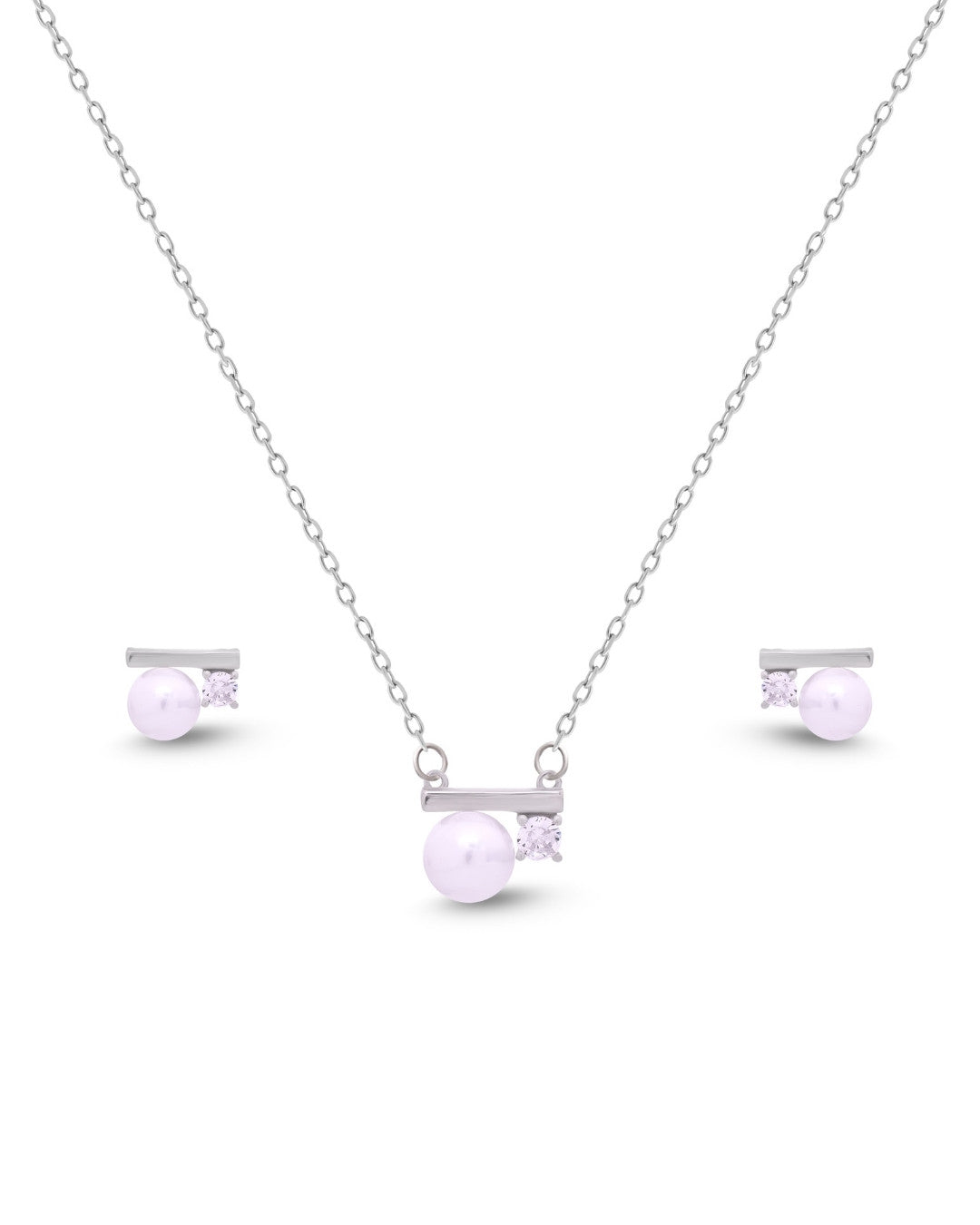 Silver Pearl Harmony Chain Set