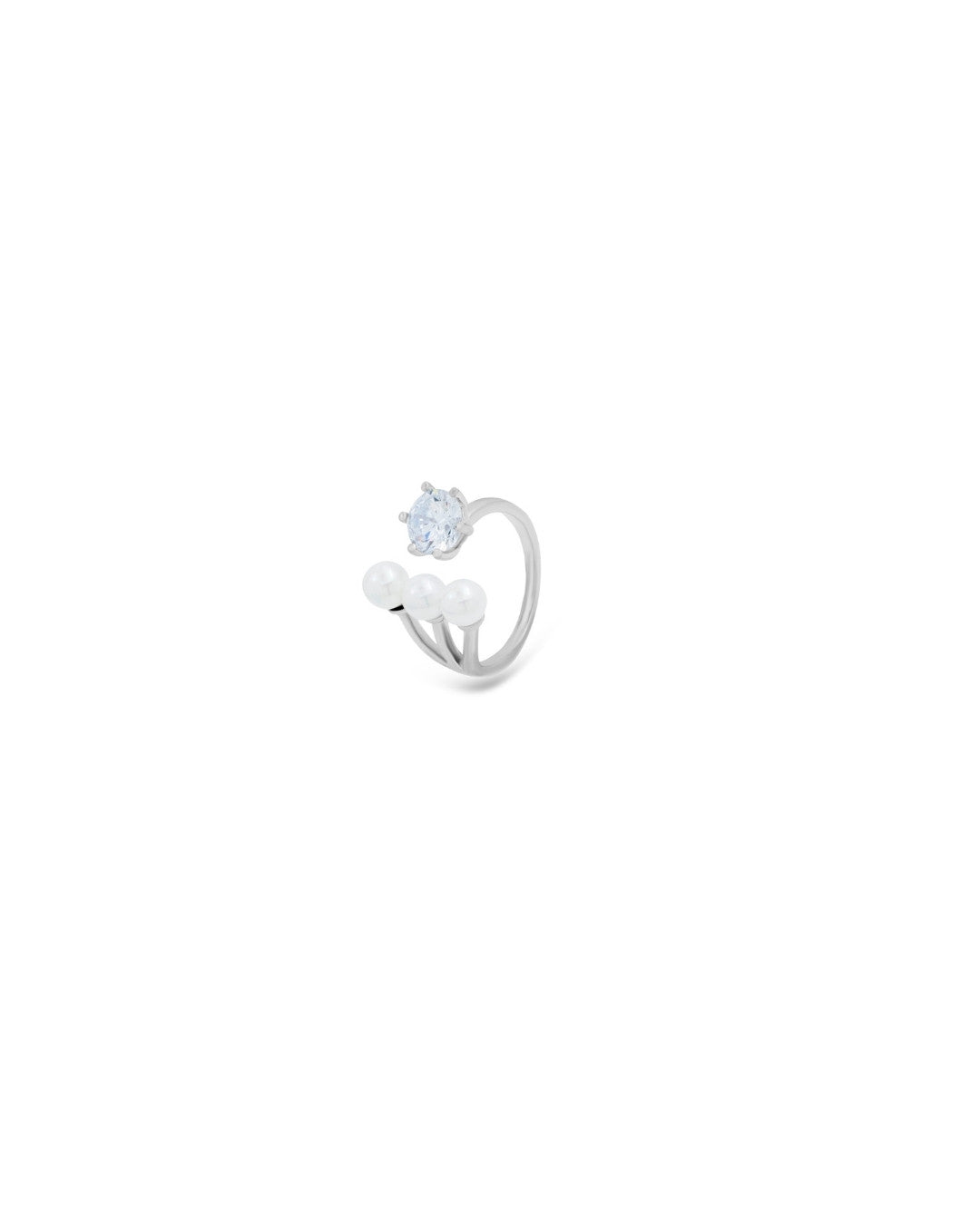 Silver Pearl Majesty Open Ring