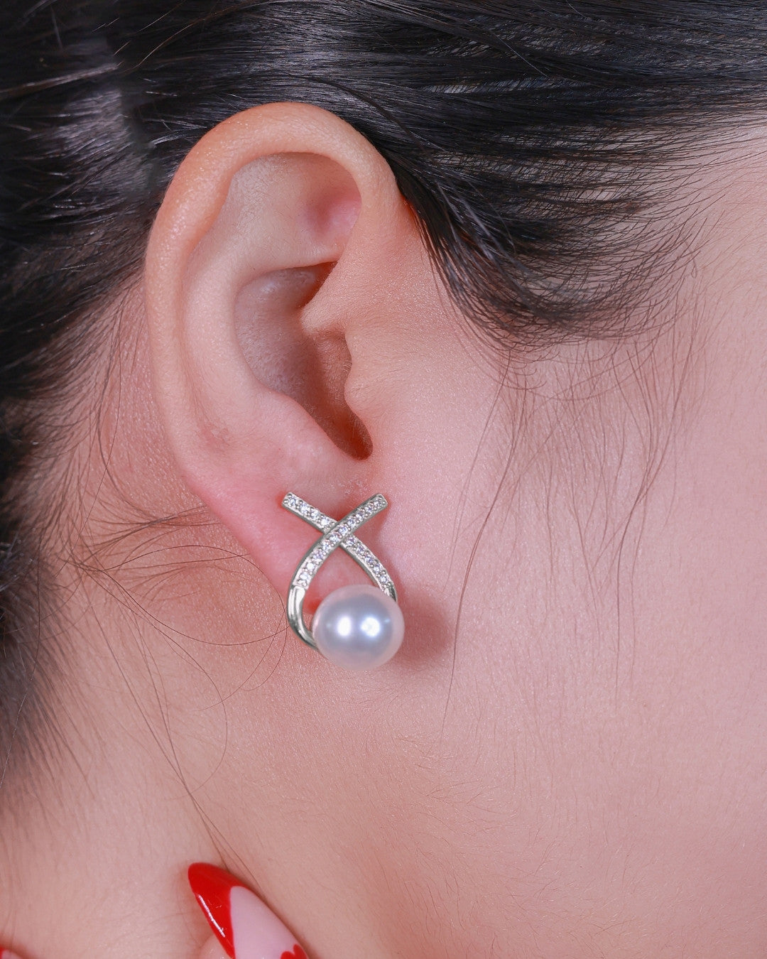 Silver Pearl Whisper Elegance Earrings