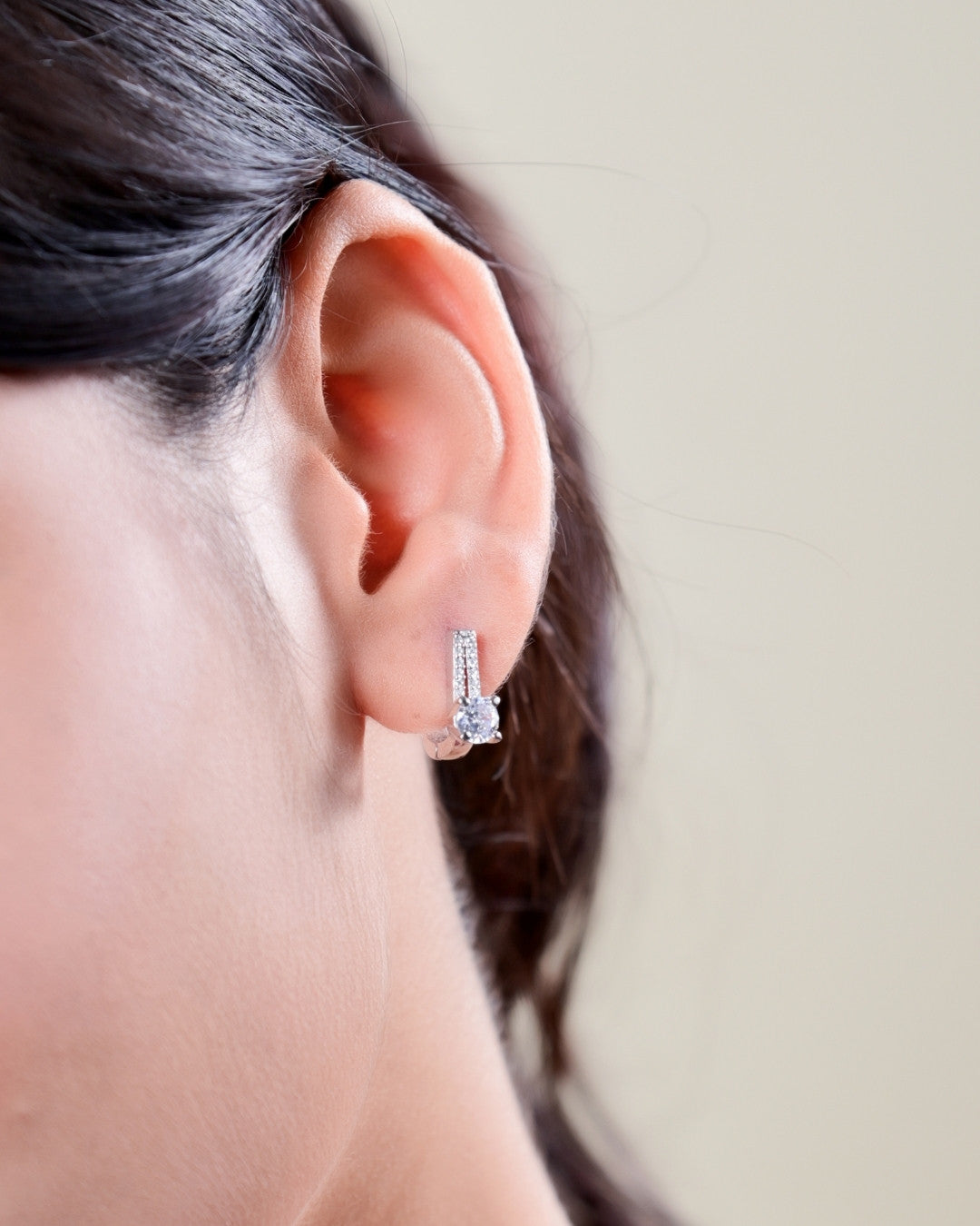 Silver Radiant Elegance Crystal Pendant & Earrings Set