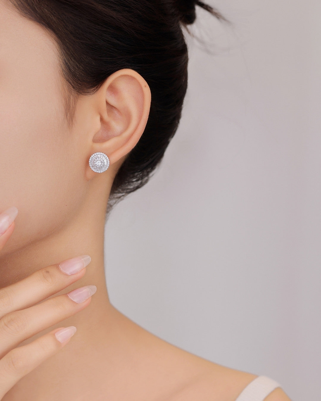 Silver Radiant Halo Sparkle Earrings