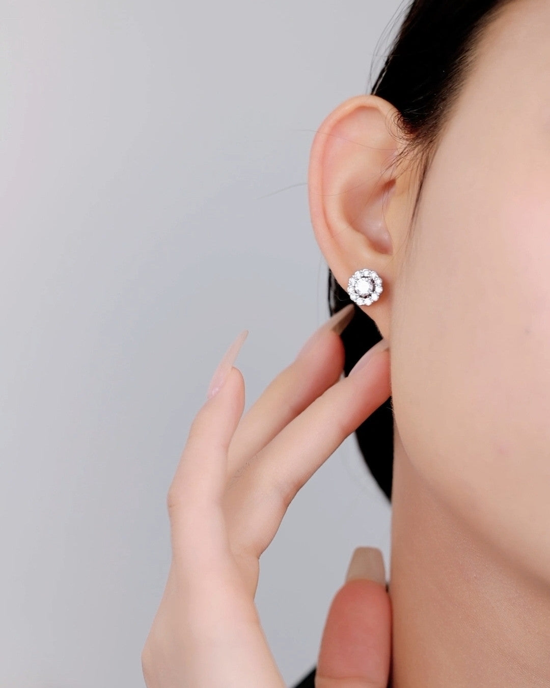 Silver Radiant Halo Sparkle Earrings