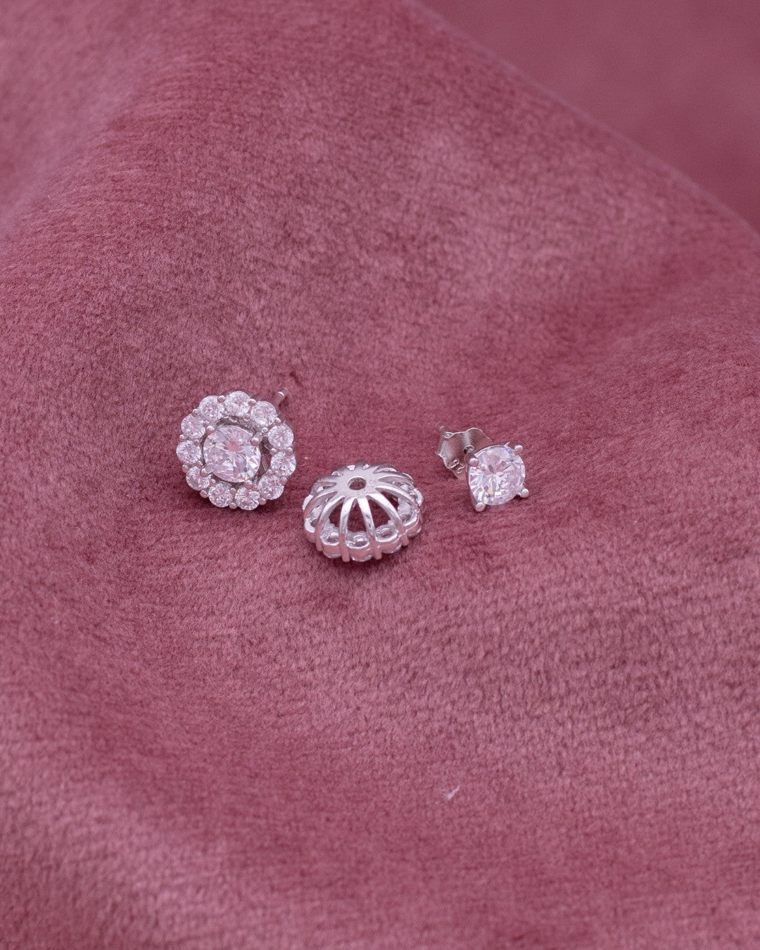 Silver Radiant Halo Sparkle Earrings