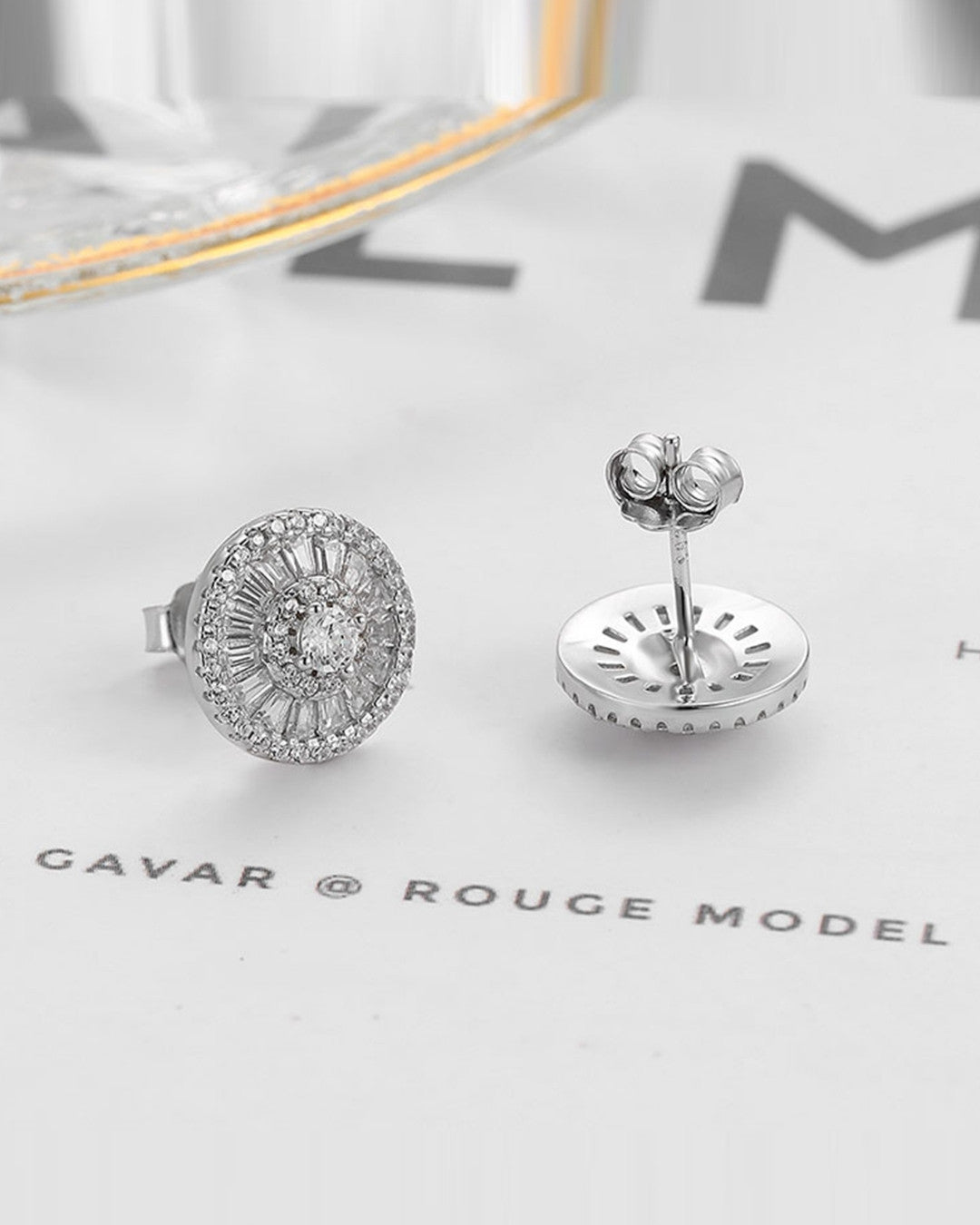 Silver Radiant Halo Sparkle Earrings