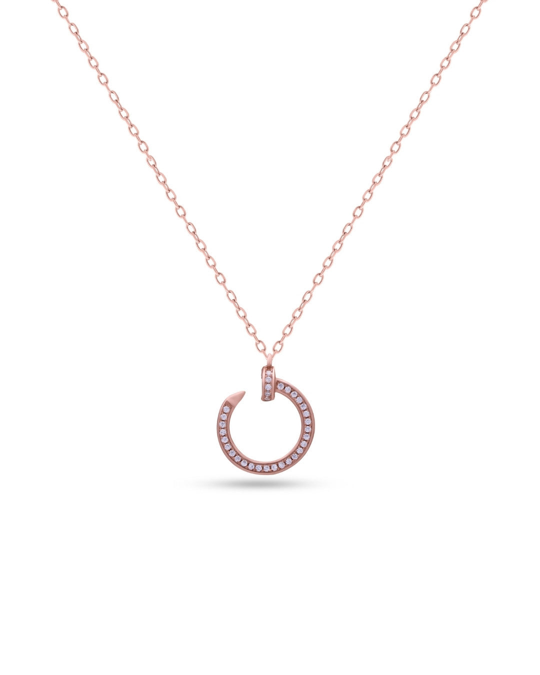Silver Radiant Rose Gold Pendant Necklace