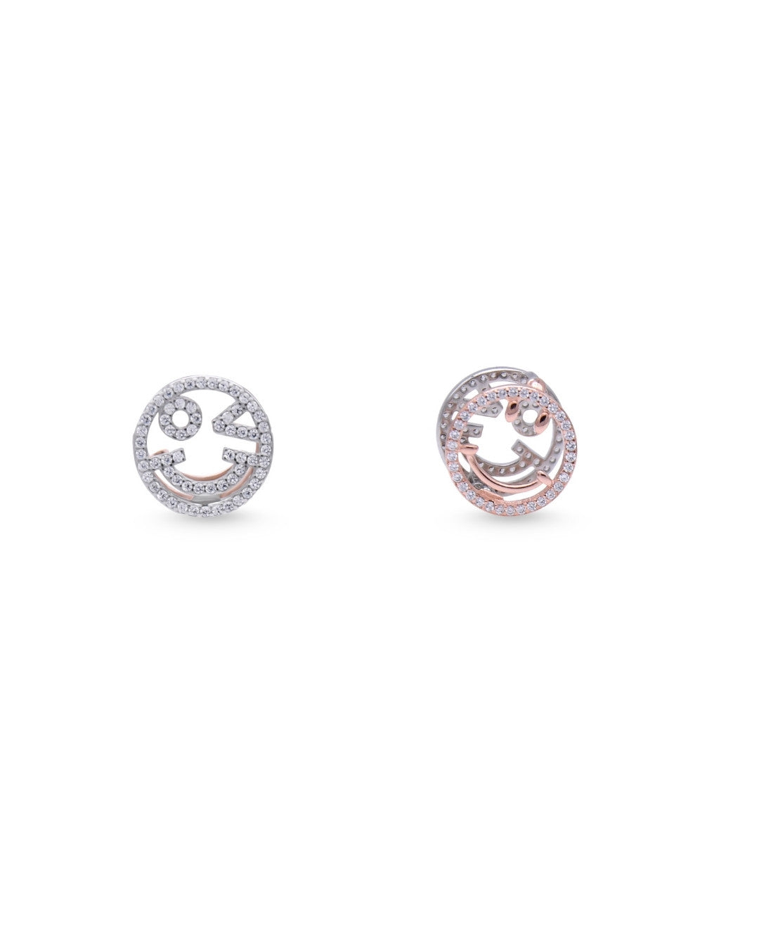 Silver Radiant Smiley Earrings