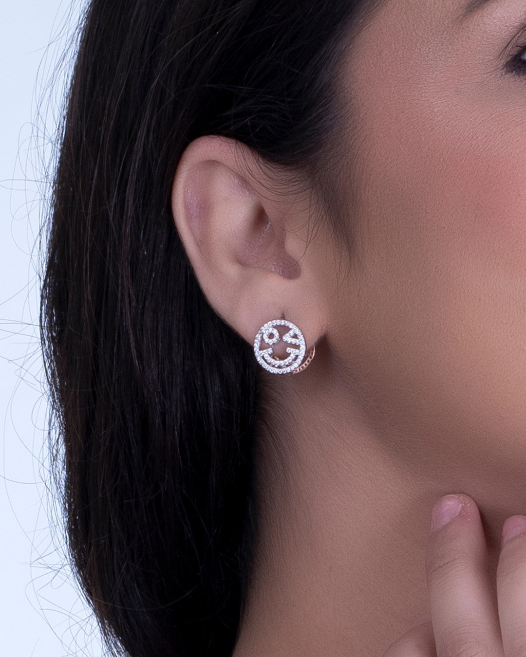 Silver Radiant Smiley Earrings