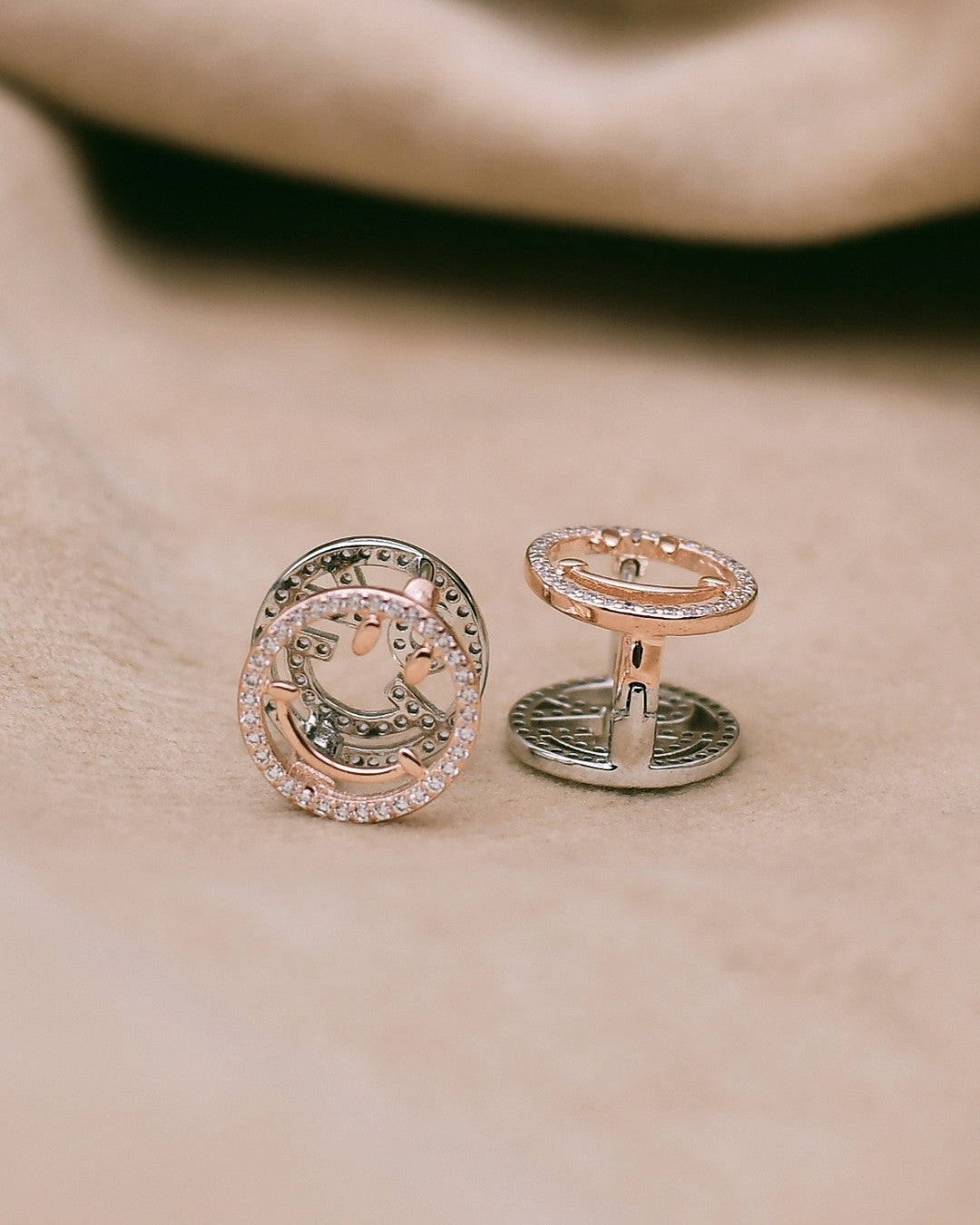Silver Radiant Smiley Earrings