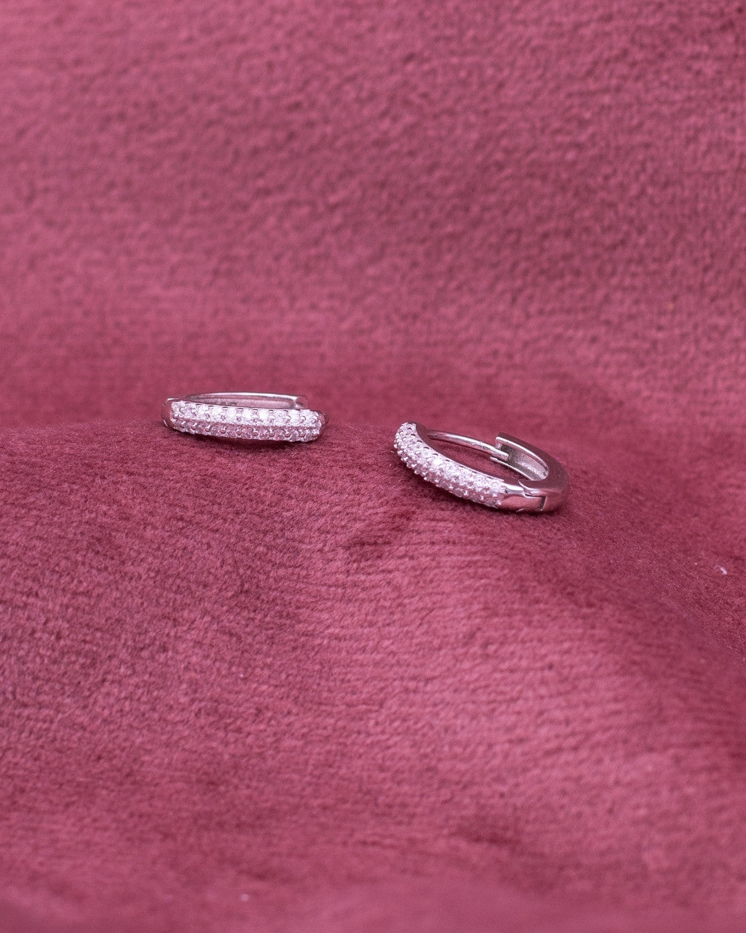 Silver Radiant Sparkle Hoop Earrings