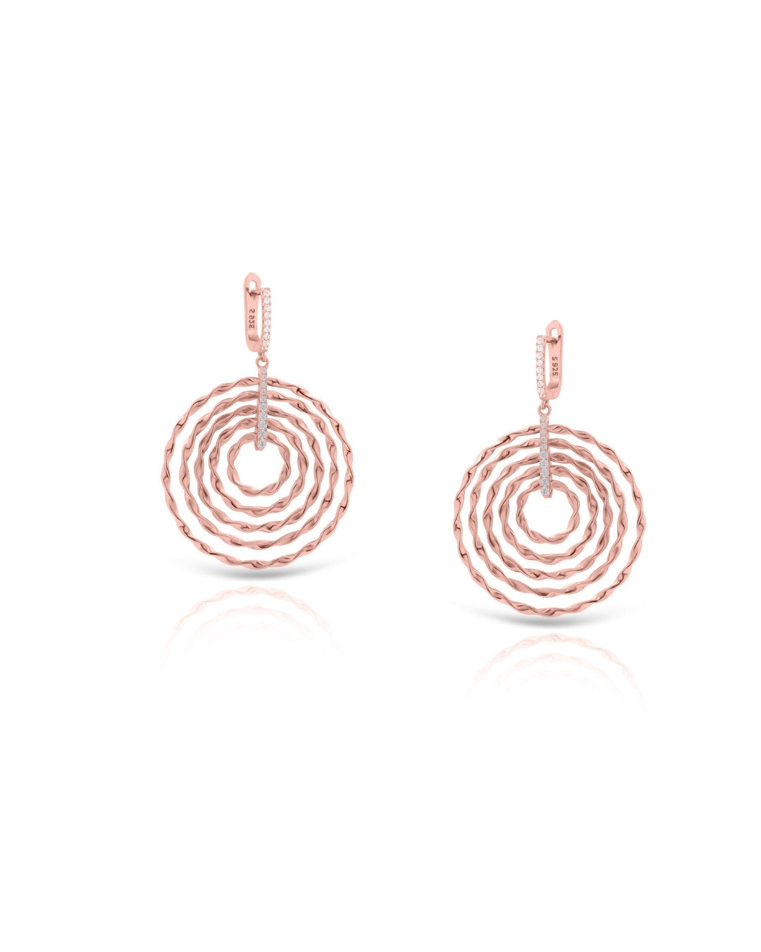 Silver Radiant Spiral Statement Earrings