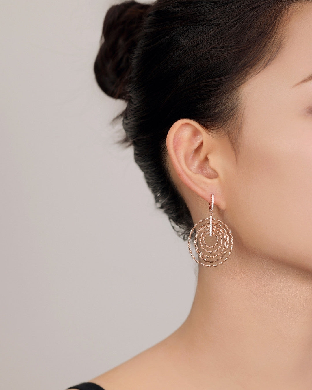 Silver Radiant Spiral Statement Earrings