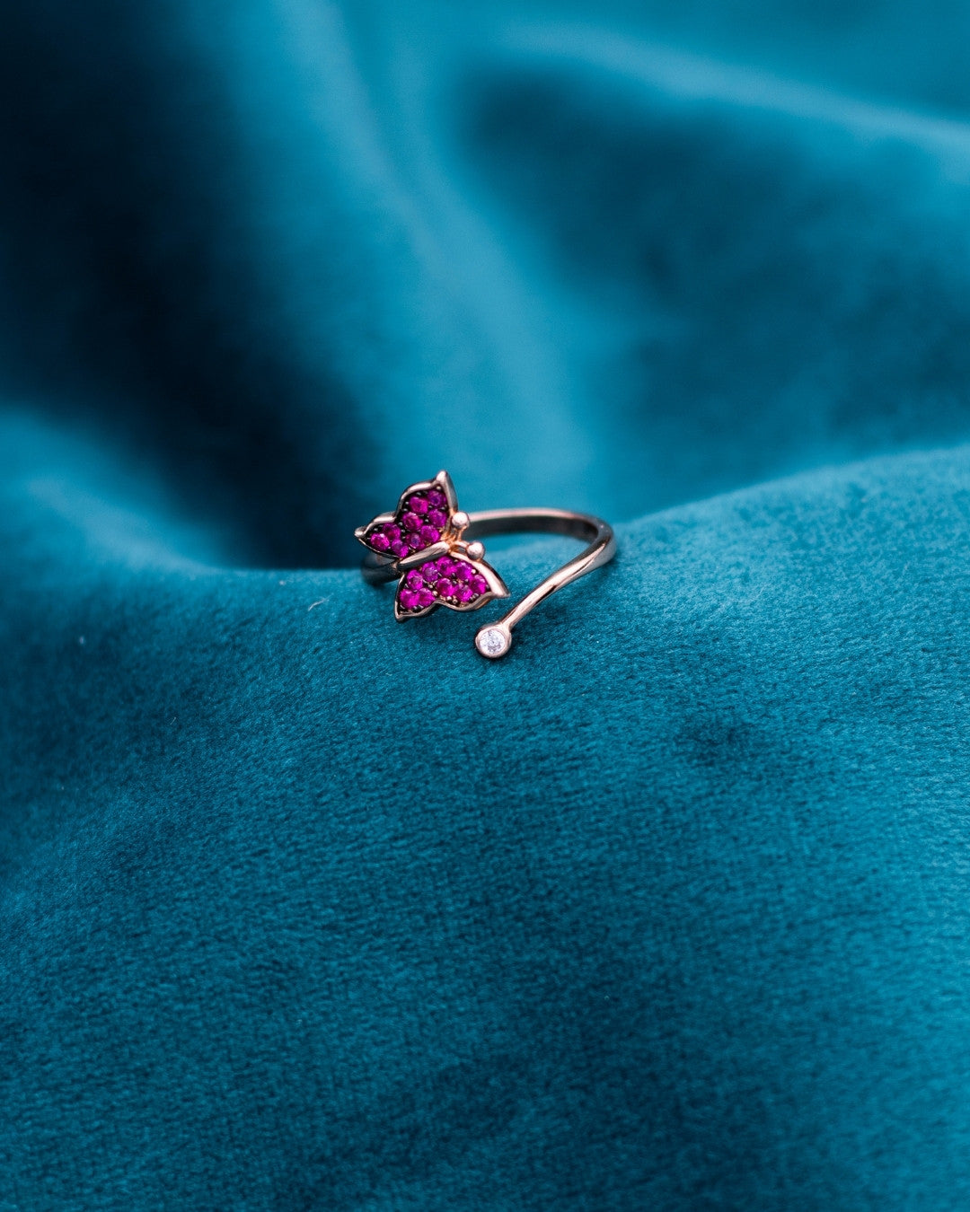 Silver Royal Amethyst Butterfly Ring