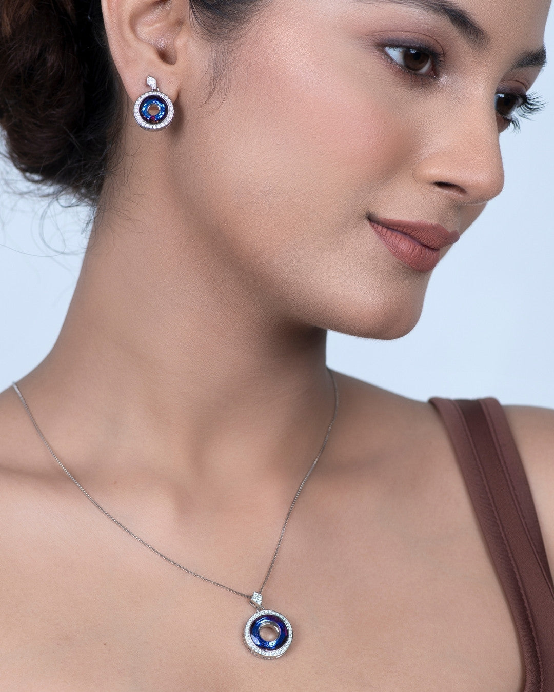 Silver Royal Amethyst Pendant Set