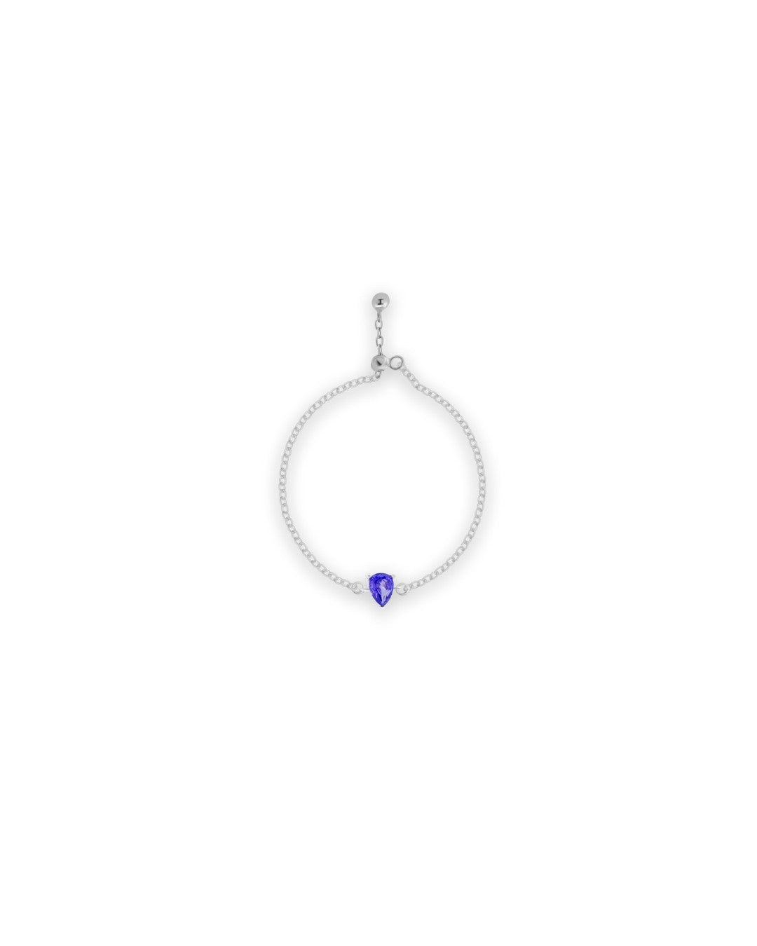 Silver Sapphire Serenity Chain Ring