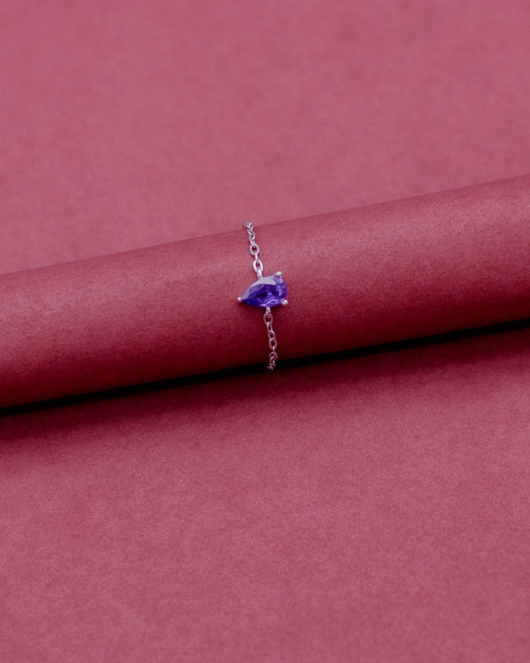 Silver Sapphire Serenity Chain Ring